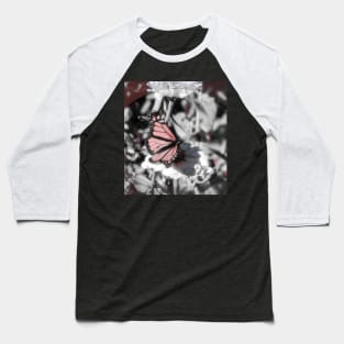 Monarch Butterfly and Zinnia Baseball T-Shirt